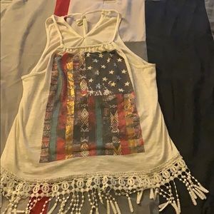 Blouse with colorful flag